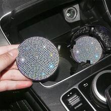 2/4PCS Car Colorful Rhinestone Cup Holder Coasters, Luxury Full Rhinestone Appearance, Non-Slip Waterproof, Prevent Cup Clatter And Noise, Decorate Car Interior, Practical Car Accessories - Full Rhinestone Car Cup Holder - View 4