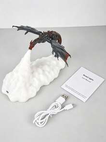 1PC Fire Breathing Dragon Lava Lamp, 3D Printed LED Dragon Night Light, Glowing Flame Volcano Base Ambient Lamp, Fantasy Game Room Decor, Creative Halloween Birthday Gift For Dragon Lovers & Gamers - Multicolor - View 12