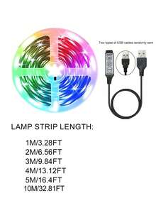 Strip Lampu Latar TV RGB Bertenaga USB 1m/3m/4m/10m, Lampu Ambient Berubah Warna, Cocok untuk TV, Monitor Komputer, Dekorasi Home Theater, Kamar, Ruang Tamu, dan Dekorasi Kabinet. - MultiWarna - View 12