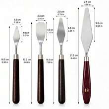 4pcs Red-Brown Stainless Steel Palette Knife Set, Oil Painting Scraper, Detail Paint Texture Tool, Painting Palette Knife - Sets - View 2