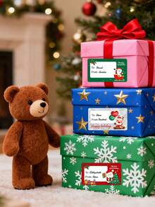 Customized Christmas Stickers, Personalized "To/From" Gift Labels, Christmas Gift Wrapping Customized Name Labels, Party Favors, Personalized Christmas Gifts, DIY Holiday Gift Wrapping Stickers, Christmas Party Accessories, Holiday Party Supplies - Multicolor - View 2