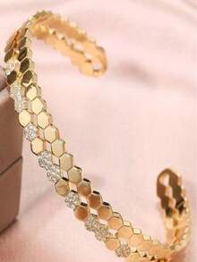 1pc Fashion Women's Honeycomb Bracelet - Gold - View 3