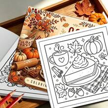 1pc, Autumn Theme Adult Coloring Book, 2026 Autumn Latest Style, Suitable For Adults To Relieve Stress, Pens Not Included - Single Piece - View 4