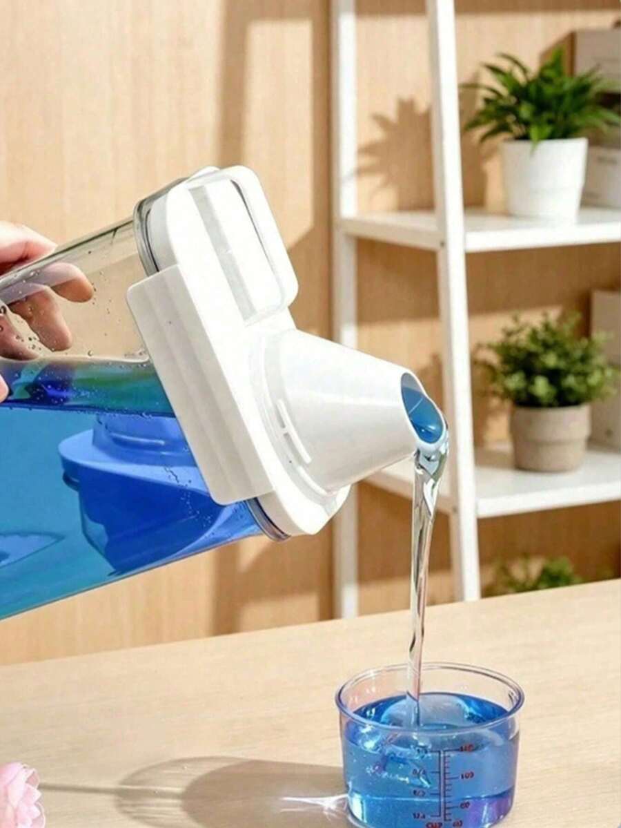 1 Sealed Laundry Detergent Container With Measuring Cup - Multi-Purpose Plastic Jar, Large Capacity Soap Plastic Bucket For Laundry Liquid, For Laundry Detergent Powder Storage And Leak-Proof Dispensing - White - View 1