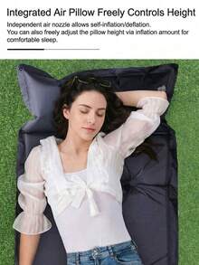 1pc 4-Color Optional Self-Inflating Sleeping Pad, Outdoor Camping Mat, Moisture-Proof Picnic Ground Mat, Inflatable Pad With Integrated Pillow, Storage Bag, Infinite Connectable Multi-Person Bed, ABS Dual-Way Air Valve, Fast Inflation, Lightweight And Portable, Suitable For Camping, Hiking, Travel And More - Multicolor - View 3