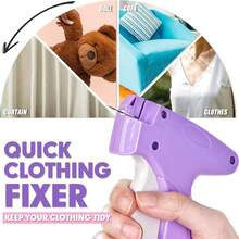 Fine Stitch Gun Stitchy Quick Clothing Fixer For Clothes Micro Tagging Gun Clothing Mini Speedy Sticky Sewing Gun Hemming Tool - A-purple - View 3