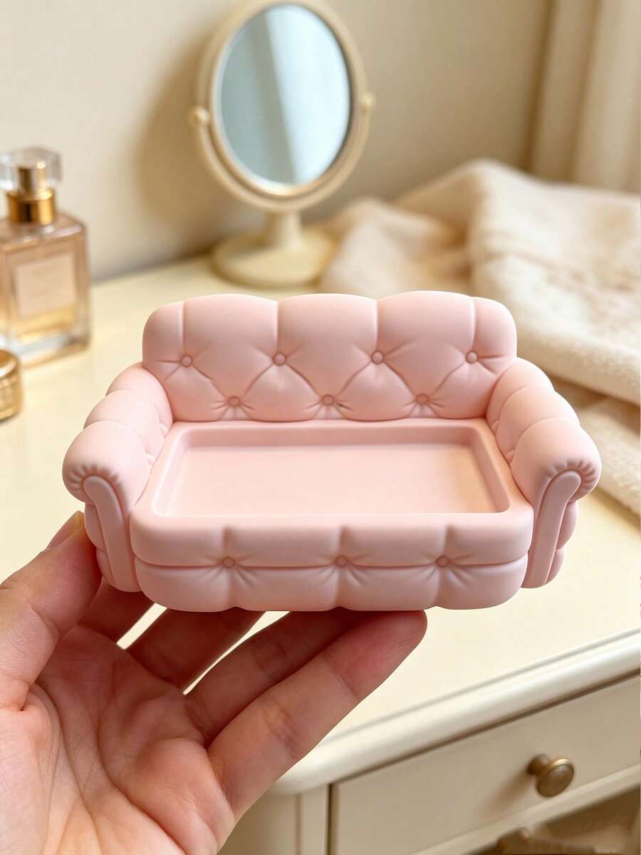 Mini Sofa Jewelry Tray, Watch Jewelry Key Small Accessories Storage Decor, Creative Decor, Sofa Storage Tray, Cute Sofa Decor, Entryway Storage, Decorative Storage, Christmas Gift, Halloween Gift, Saudi Arabia National Day Gift - Multicolor - View 1