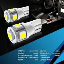 10PCS 194 LED Light Bulb 6000K Wedge T10 LED Bulb 5SMD 5050 Chips, 168 T10 2825 5SMD DC 12V Replacement Bulbs For Car Dome Map Door Courtesy License Plate Lights - A - View 4
