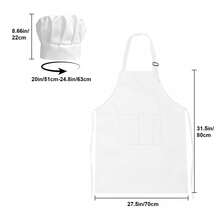 1 Set Chef Hat & Apron Set, With Adjustable Buckle, Professional Kitchen Cooking & Baking Apron, Large Front Practical Pocket, Adult Unisex Chef Uniform Set, Durable Workwear, Suitable For Home, Restaurant, BBQ Party - Multicolor - View 5