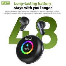 HTC NE89 Color Screen AI Translation Earbuds, Bluetooth 6.0, ANC Noise Cancellation, 48H Long Battery Life, Touch Control. Built-In Smart Screen For Real-Time Language Translation, Suitable For Travel, Business, And Sports - View 6