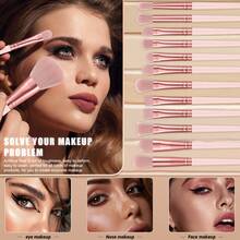 32 Pcs Total Makeup Brush Kit, 32 Pcs Light Pink Rose Gold Makeup Brushes. Fine Soft Bristles Pick Powder Evenly, Abundant Brush Types Support Full Face Makeup Creation From Base To Eye Detail - Multicolor - View 3