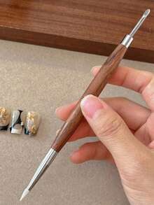 1pc Silicone Metal Dual-Head Engraving Pen Nail Art Tool, Suitable For Nail Design, Foil Carving, Painting Styling, Etc., Essential For Home DIY Nail Art - Multicolor - View 13