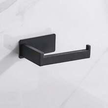 1pc Stainless Steel Toilet Paper Holder, Minimalist Solid Color Toilet Paper Rack, Suitable For Home Bathroom Decor, Room Decor, Halloween Decor, Halloween, Home Decor, Autumn Home Decor, Bathroom Decor, Autumn Decor, Christmas Home Decor, Room Decor, Wedding, Halloween Home Decor, Bedroom Decor, Christmas, Halloween Women's Clothing, Kitchen Decor, Bathroom Accessories - Black - View 10