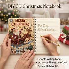 دفتر رسم اللؤلؤ والماس DIY، دفتر يدوي إبداعي، حجم A5، دفتر زخرفي بأجواء العطلات، مناسب للفتيات والمراهقين كهدايا يدوية وديكور منزلي - A5 - مشاهدة 8
