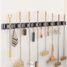 1pc Multi-Function Magic Mop & Broom Holder With Hooks - Space-Saving Bathroom And Utility Room Storage Rack - Available In Multiple Colors, Suitable For Storage Bags, Organizer Racks, Cabinets, Kitchen, Etc. - 1pc - View 5