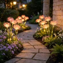 Solar Spider Lily Ground Stake Lights, Multiple Colors Available, Multi-Functional Ambient Decoration, Suitable For Beautifying Yard, Garden And Party, Essential For Creating Atmosphere For Thanksgiving, Halloween And Christmas - Solar-powered Lycoris Radiata - View 7