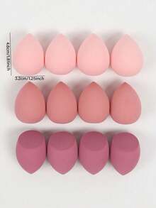 12pcs Latex-Free High Absorbency Polyurethane Makeup Sponges, Suitable For Liquid, Cream And Foundation, Multiple Colors Available - Multicolor - View 4