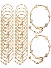 20pcs - Charming Snake Chain Bracelet Set, Adjustable Bracelets With Lobster Clasp Extension Chain, DIY Jewelry Making Materials, Handmade Bracelet Kit, Gift For Her - Bracelet Set - View 15