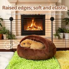 ITANDME Round Guinea Pig Bed, Semi-Enclosed Design, High Side Walls, Non-Slip Base, Winter Guinea Pig Bed, Suitable For Guinea Pigs, Degus, Ferrets And Other Small Pets - View 8