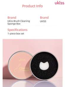 ukiss Makeup Brush Cleansing Sponge Box, Waterless Cleaning, Removes Excess Makeup Powder, High-Density Sponge, Double-Layer Design, Compact With Storage Box - 1 Piece - View 9