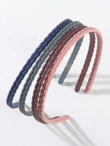 4/6/12Pcs Girls Kids Simple Skinny Twisted Braid Non-Slip Plastic Headband With Teeth Hair Accessories For Daily Use - Multicolor - View 7