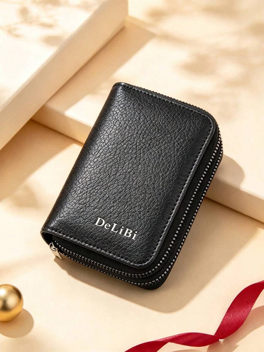 Minimalist Fashion Business Style PU Zipper Wallet
