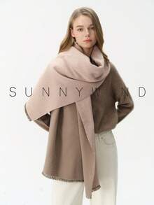 1pc Women's Solid Color Polyester Commuter Fashion Versatile Scarf For Daily Use - Pink - View 10