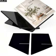 Rak Buku Akrilik Tugas Berat KALAY, Dudukan Pajangan untuk Buku Masak, Buku Pelajaran, Buku Seni, Dekorasi Meja Kopi, Tempat Buku Masak, Mampu Menopang Hingga 4,5KG - Hitam - View 10