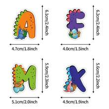 50Pcs Dinosaur Alphabet Stickers Stationery Graffiti Stickers, Decals For Party, Water Bottle, Scrapbook, Laptop, Skateboard, Computer, Gift Bags, Envelope Seals, Office Supplies, For Teens Fans - Dinosaur Alphabet Stickers - View 2