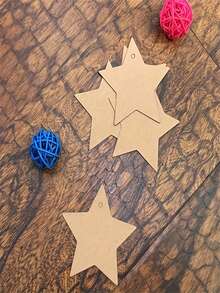 100pcs Kraft Paper Star Gift Tags - Blank Reusable, Suitable For Party, Gift Wrapping, Christmas Decoration And Home Decor - A - View 2
