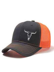 1PC Bull Head Graphic Print Baseball Cap, Unisex Fashion Versatile Trucker Hat, Baseball Cap Suitable For Daily Wear And Outings - Multicolor - View 10