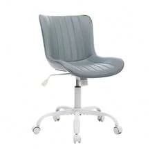 Soft Soft Swivel Entryway Storage Chair – 60 X 63 X 79 Cm Modern Scallop Back Armchair With 360° Rotation, Upholstered Shell Design For Bedroom, Vanity, Lounge, Office - White - View 8