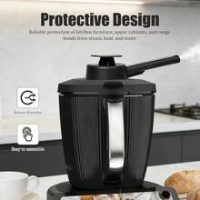 Steam Diverter Compatible With Thermomix TM7 | 360° Rotating Steam Deflector, Heat-Resistant & Condensation-Reducing, Dishwasher , Plastic Kitchen Accessory For Cabinet And Wall Protection - Black - View 2
