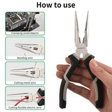 1pc Steel Wire Pliers/Diagonal Cutter, Rubber Coated Handle, Multi-Function Household Hardware Repair Tool - Pliers - View 10