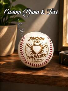 Personalized Baseball, Customized Baseball, Team Ball, League Ball, Baseball Gift, Baseball Season Gift Idea, Souvenir, Engraved Baseball, Personalized Gift From Son To Father, Team/League Ball, Perfect Christmas Gift - Multicolor - View 3
