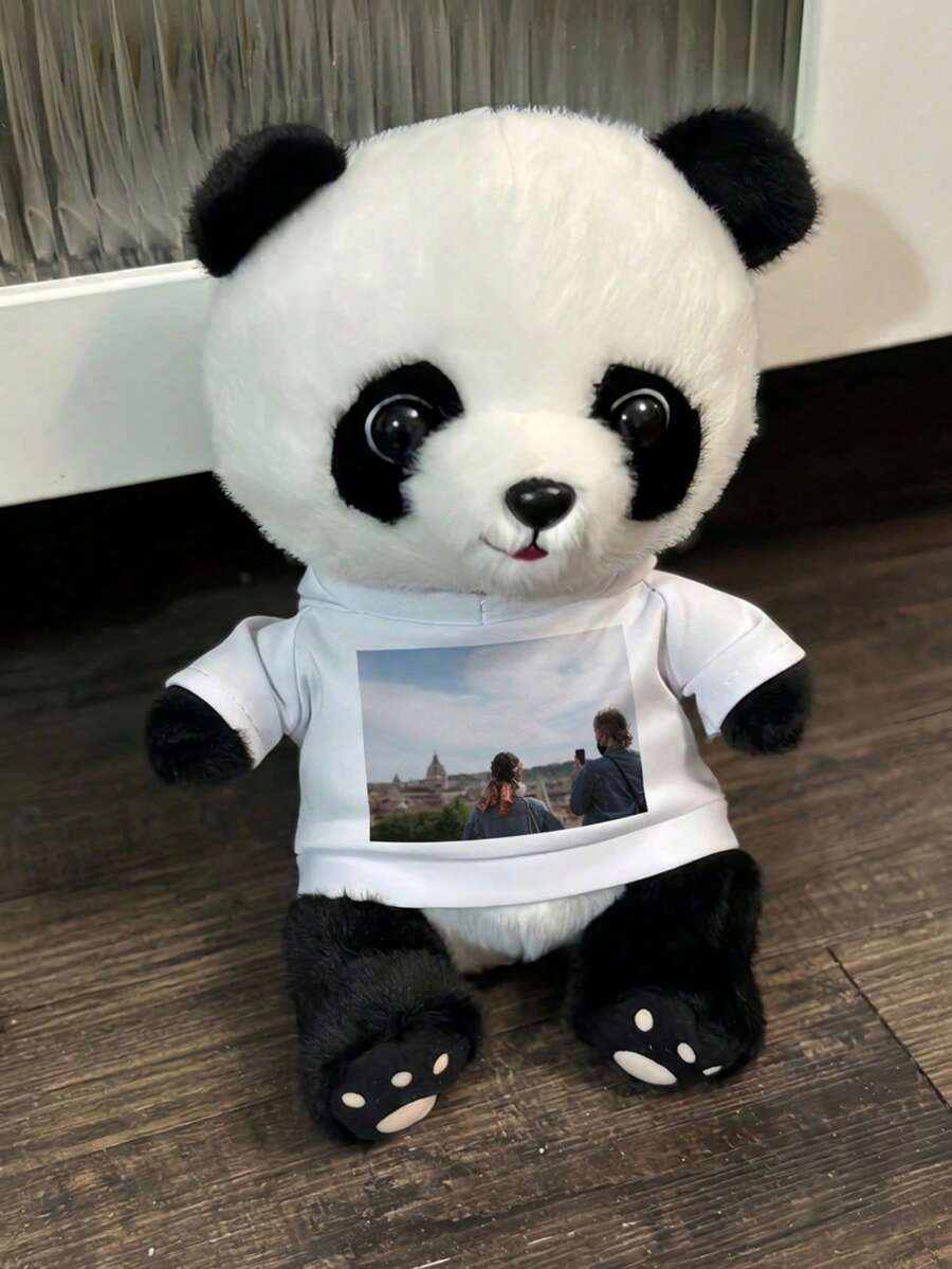 Custom Photo Plush Animal Personalized Panda Plush Doll Cute Room Decor Couple Friend Child Birthday Gift - Multicolor - View 1