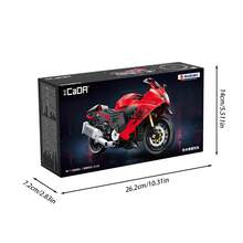 Mainan Sepeda Motor Balok Bangunan CaDA & Suzuki - Hayabusa Katana 1:20 Model Sepeda Motor Super Berlisensi Resmi, Dengan Detail Realistis dan Dudukan Pajangan - MultiWarna - View 11