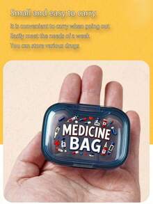 Portable Mini Transparent Pill Box With Medicine Package Pattern, Leak-Proof Multi-Compartment Pill Storage Box, Outdoor Travel Pill Box, 3-Compartment Daily Medication Organizer, Compact Pocket Pill Storage Box, Suitable For Storing Vitamins, Daily Medications, Capsules, Tablets And Small Supplements, Practical Travel Essential For Outdoor Camping, Vacation And Business Trips, Gift For Students, Doctors, Family And Friends, Waterproof And Moisture-Proof Pill Box, Easy To Put In Handbag, Backpack And Pocket, Emergency Rescue Pill Box, Back To School, Teacher's Day, Christmas Gift - Multicolor - View 7