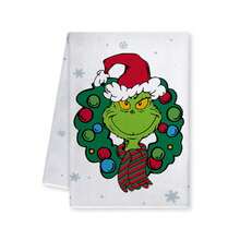 The Grinch The Christmas Cleaning Towel Printed Wiping Cloth, Home Kitchen Countertop Care, Holiday Decor Maintenance, Suitable For Home Enthusiasts Daily Cleaning And Wiping - A - View 12