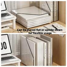 Foldable Matte PP File Storage Box, Desktop Vertical Book Stand, Transparent Acrylic A4 Paper Organizer, Document And Scrapbook Paper Sorting Rack, Suitable For Student Desks, Office Workspaces, Home Study, Libraries, Classrooms - Multicolor - View 9