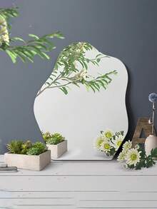 Non-Fragile Acrylic Cloud Mirror, Self-Adhesive Design, No Drilling Required. Ideal For Wall Installation With Asymmetrical Soft Design. Suitable For Multiple Decorative Scenes, Home Decor, Makeup, Vanity Mirror - Acrylic Mirror Sticker - View 2