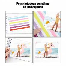 Álbum Fotos De Recortes Familiar 80 Páginas Para Manualidades Hecho Mano Uno Diy Accesorios Completos Materiales de Alta Calidad Adecuado para viajes, bodas, Navidad y otros recuerdos 28.5x21cm Rosa - Blanco - Ver 5