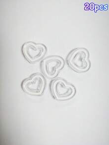 20pcs 24mm Transparent Colorful Acrylic Oil Drop Beads Hollow Heart Beads DIY Beading Loose Beads Phone Chain Accessories - Hollow Heart Beads - View 13