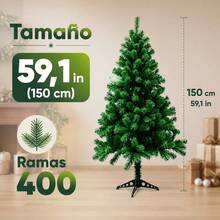 Artificial Green PVC Christmas Tree With Sturdy Stand, Indoor Festive Decoration, Available In 1.5m, 1.8m, And 2.1m Heights - 1.5m - View 1
