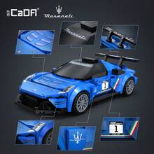 CaDA C55031--  GT2 Racing Car Building Block Model, 1:24 Scale, 240 Pieces, Adult Collectible Building Block Toy, Blue Track Edition - Blue - View 5