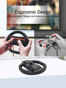 Compatible With Switch 2, 2pcs Controller Grips + 2pcs Steering Wheel Set, Anti-Slip And Anti-Sweat Enhanced Grip, Simulates Realistic Game Control, Unleash Your Best Performance - Handle + Steering Wheel Set - View 5