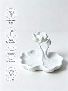 1PC Elegant Lotus Shaped Jewelry Display Tray - Creative Lotus Flower Jewelry Storage Dish, Jewelry Tray With Cute Lotus Leaf Decoration, Perfect For Rings, Earrings, Necklaces Storage, Cute Home Decor Ornament - Lotus - View 5