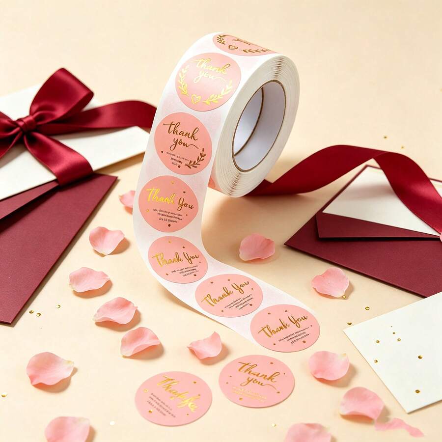 500pcs Thank You Stickers, Suitable For Gift Packaging, Envelopes, Cards, DIY Decoration - Multi-color - View 1