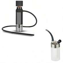 Portable Car Water Pipe Set, Mini Travel Handheld Water Pipe Kit, Heat-Resistant Shell With Silicone Hose, Detachable Compact Water Pipe, Easy To Carry, Suitable For Car Travel, Outdoor, Party, Home Leisure, Halloween, Back To School, Christmas - Black - View 12