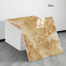 10/30pcs Faux Ceramic Floor Tile Stickers, Easy To Clean, Suitable For Room Decor Bathroom Floor Stickers, Kitchen, Bedroom, Office, Studio, Vinyl Wallpaper Removable And Repositionable, Kitchen Decor Halloween Decor - Piece By Piece - View 14